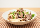 キノコと豚肉のヒハツ炒め